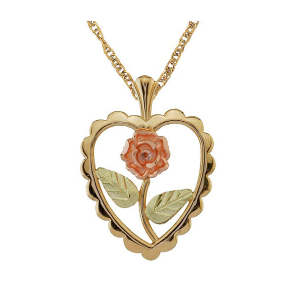 Black Hills Gold 10kt. Yellow Gold Heart Necklace - image 