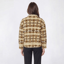 Womens Mountain Ridge Geometric Pullover Sherpa Jacket