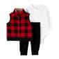Baby Boy &#40;3-24M&#41; Carters&#40;R&#41; 3pc. Buffalo Check Plaid Vest Set - image 1