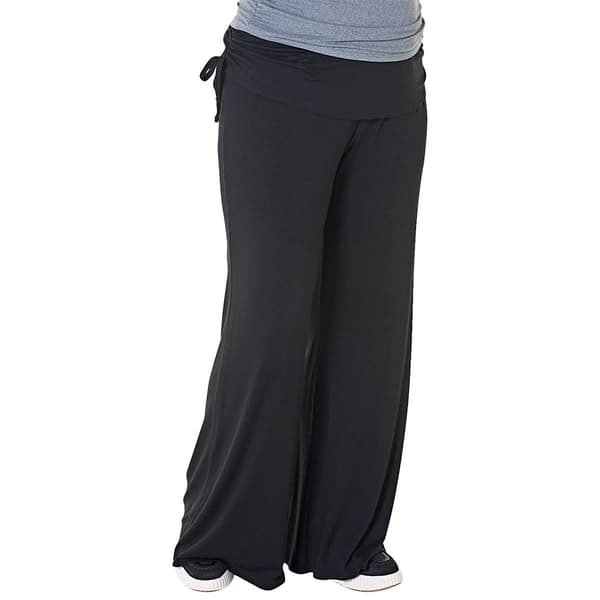 Womens Due Time Fold Over Side Cinch Maternity Palazzo Pants - image 