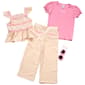 Girls (4-6x) Little Lass® 3pc. Ric Rac Culotte Set - Prism Pink - image 2