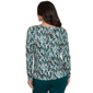 Womens Emaline Key Items Long Sleeve V Neck Abstract Tee - image 2