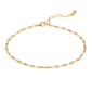 1928 Gold Tone Beaded Chain Ankle Bracelet - image 1