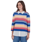 Womens Ruby Rd. Game of Luxe Two in One Stripe Sweater - image 3