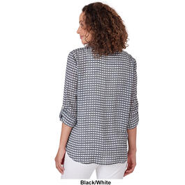 Womens Ruby Rd. Wovens Button Front Gingham Henley