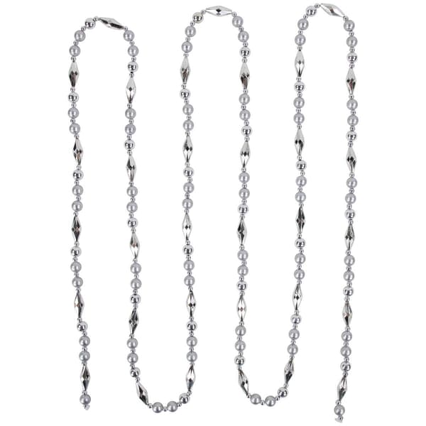 Northlight Seasonal Shiny & Matte Silver Beaded Christmas Garland