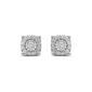 Sterling Silver 1/4cttw. Square Lab Grown Diamond Stud Earrings - image 1