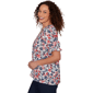 Womens Emaline Sapphire Serenade II Elbow Sleeve Floral Blouse - image 4