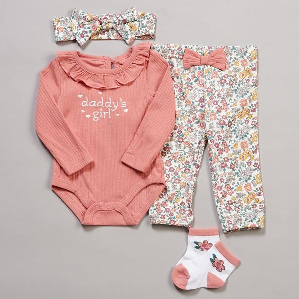 Baby Girl (3-9M) Baby Essentials Daddy''s Girl 4pc. Bodysuit Set - image 