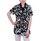 Plus Size NY Collection Short Sleeve Mask Inset Pullover Tunic - image 1