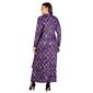 Plus Size 24/7 Comfort Apparel Purple Geo Collar Wrap Maxi Dress - image 2