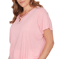 Plus Size Hearts of Palm Bloom Service Keyhole Neck Solid Blouse - image 5