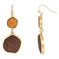 Ashley Cooper(tm) Multi-Brown Framed Wood Disc Double Drop Earrings - image 1