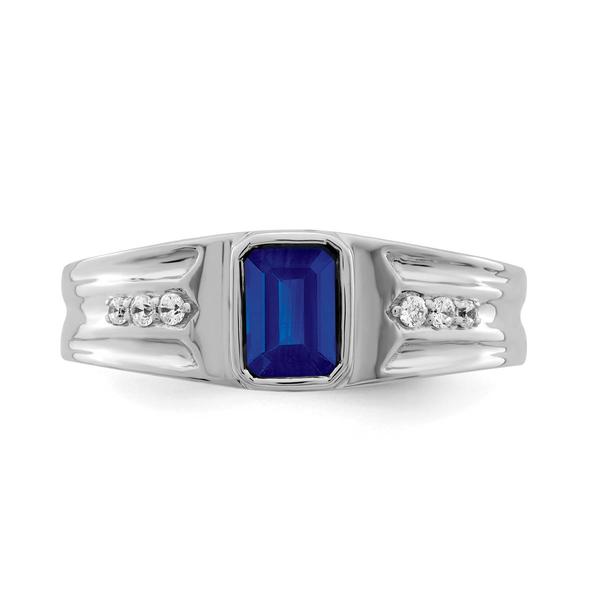 Mens Gentlemen’s Classics™ 14kt. Gold Sapphire & Diamond Ring