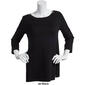 Womens Cable & Gauge 3/4 Sleeve Zip Shoulder Pullover Sweater - image 5
