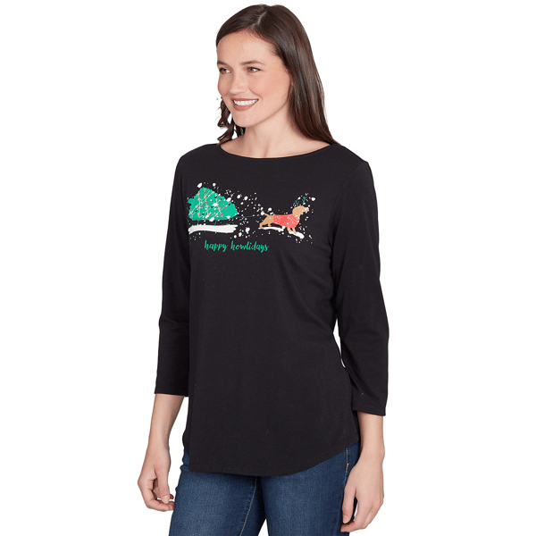 Womens Ruby Rd. Must Haves II Happy Howlidays Tee