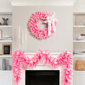 Northlight 24in. Pre-Lit Flocked Pink Pine Christmas Wreath - image 3