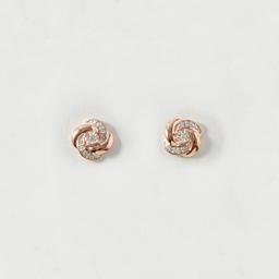 Marsala 1/20ctw. Diamond Accent Love Knot Rose Stud Earrings
