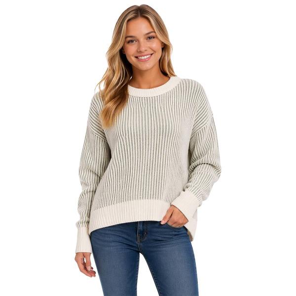 Juniors No Comment Matte Chenille Plaited Ribbed Sweater - image 