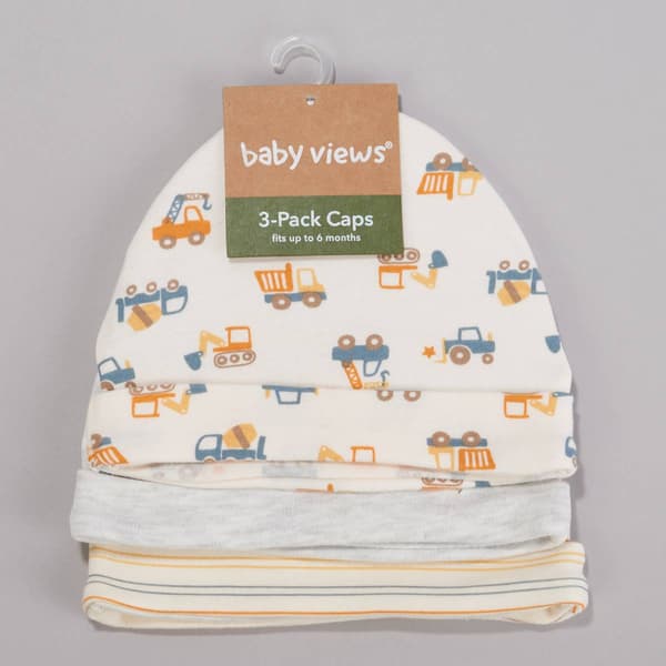 Baby Boy (NB-6M) baby views(R) 3pk. Construction Crew Caps - image 