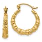 Gold Classics(tm) 11mm 14kt. Polished Bamboo Hoop Earrings - image 1