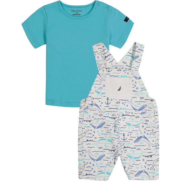 Baby Boy &#40;12-24M&#41; Nautica Whale Shortalls Set - image 