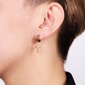 Mens Lynx Gold-Tone Ion Plated Cross Hoop Earrings - image 2