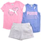 Girls (7-16) Puma 3pc. Friendship Bracelet Tee/Tank & Shorts Set - image 1