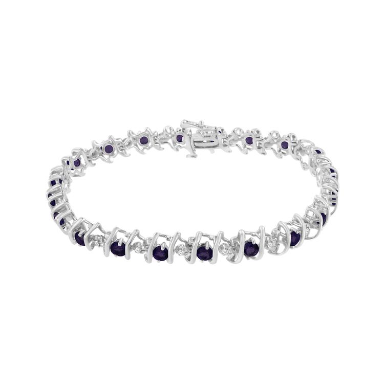 Gemstones Classics™ Amethyst & Diamond Tennis Bracelet