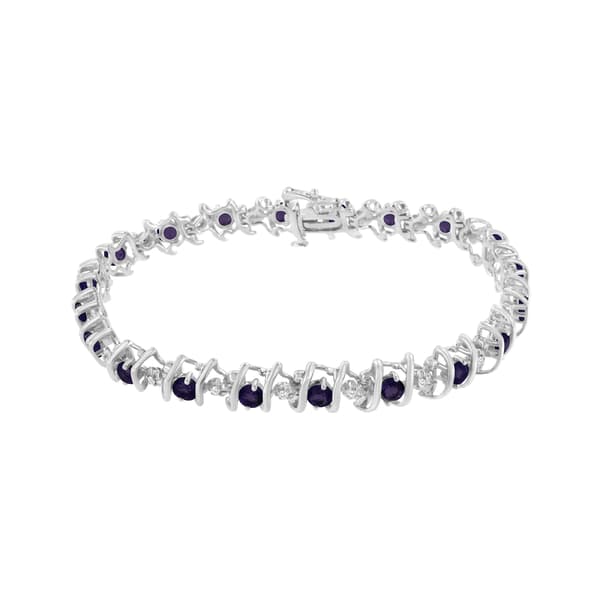 Gemstones Classics&#8482; Amethyst & Diamond Tennis Bracelet