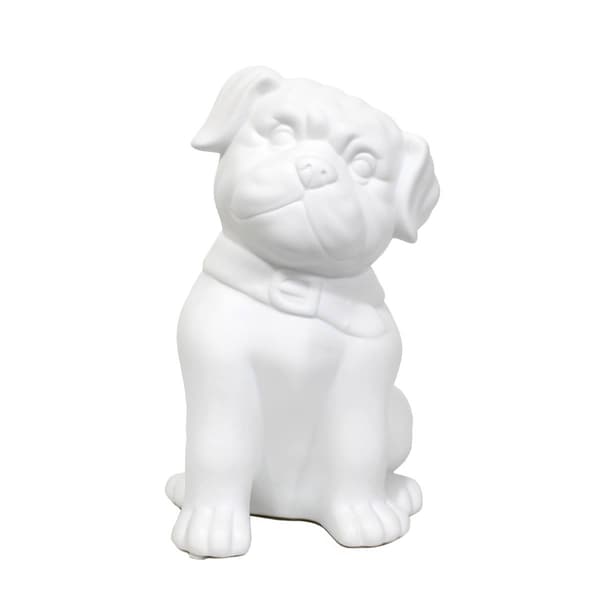 Simple Designs Porcelain Puppy Dog Shaped Table Lamp