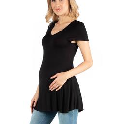 Plus Size 24/7 Comfort Apparel Cap Sleeve Tunic Maternity Top