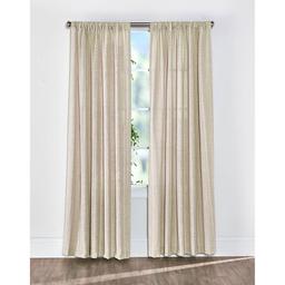 Inez Rod Pocket Linen Blend Embroidered Panel Curtain