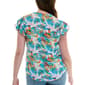 Womens Zac & Rachel Flutter Sleeve Beach Scenic Crepe Blouse - image 3