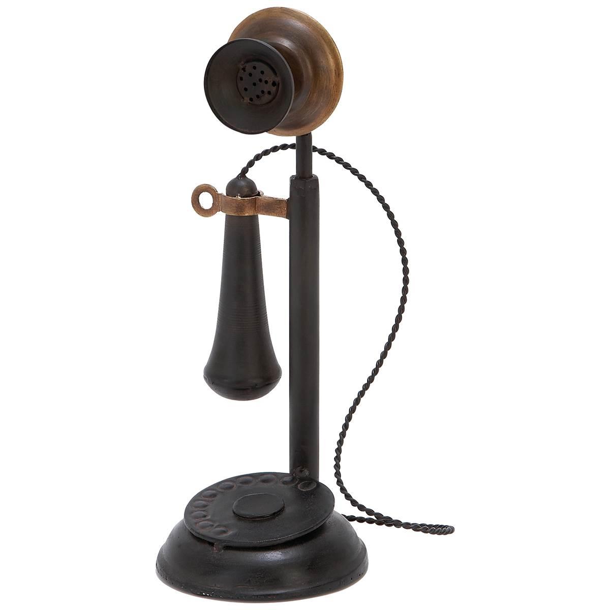 9th & Pike® Black Iron Vintage Antique Phone