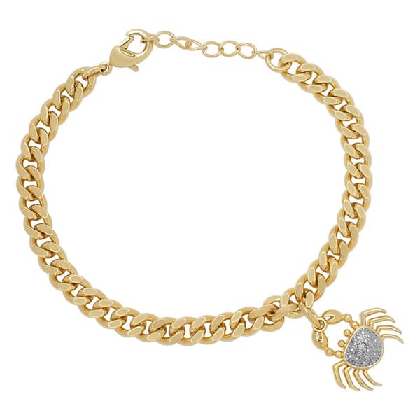 Accents by Gianni Argento Diamond Accent Crab Curb Link Bracelet - image 