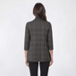 Womens Notations 3/4 Sleeve Plaid Print Hacci 2Fer Blouse - image 2