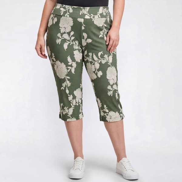 Plus Size Preswick & Moore Pull On Floral Millennium Capris - image 