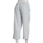 Womens Per Se Striped Linen Capri Pants-Cream/ Blue - image 2