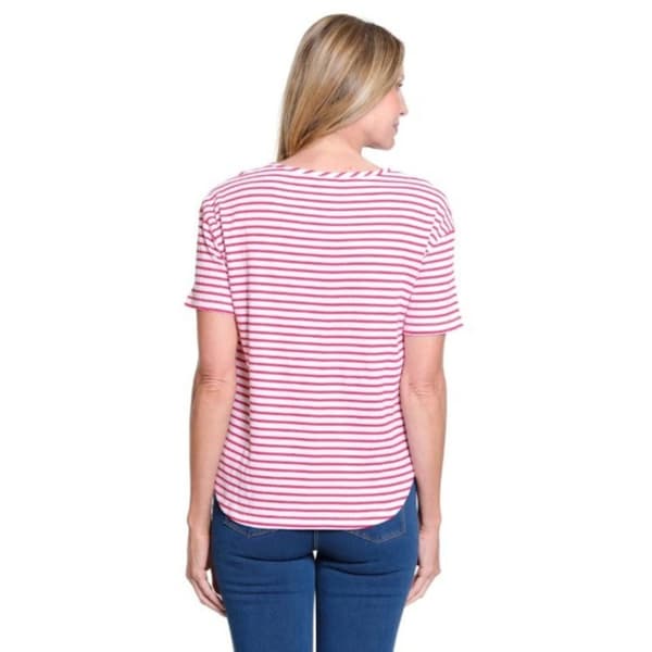 Petite Multiples Short Sleeve Round Neck Stripe Tee
