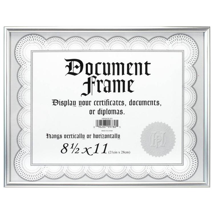 Malden Metro Platinum Certificate Frame - 8.5 x 11