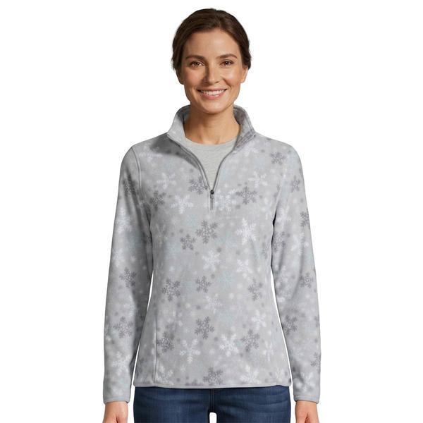 Womens LANDS’ END® Long Sleeve Snowflake Fleece Sweatshirt