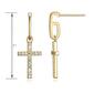 Forever Facets 18kt. Gold Plated Cross Post Drop Earrings - image 3