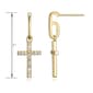 Forever Facets 18kt. Gold Plated Cross Post Drop Earrings - image 3