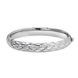 X-Pattern Diamond Cut Sterling Silver Bangle Bracelet