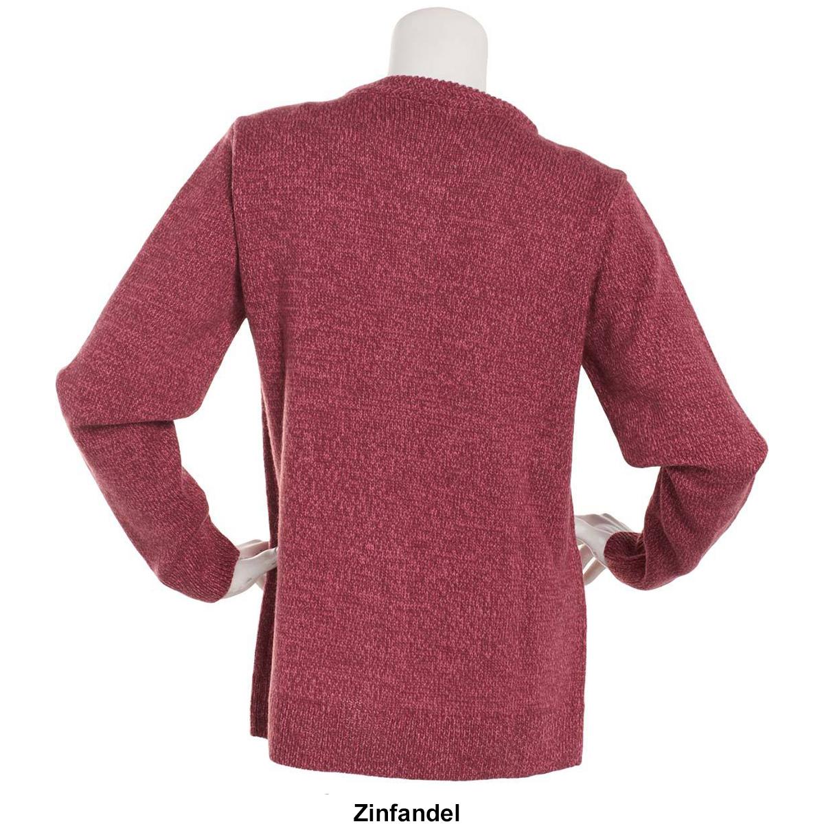 Womens Hasting & Smith Long Sleeve Marled Button Front Cardigan