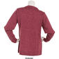 Plus Size Linda Matthews Long Sleeve Button Front Marled Cardigan - image 2