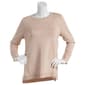 Womens Retrology Crew Neck Button Sleeve Side Slit Sweater - image 1