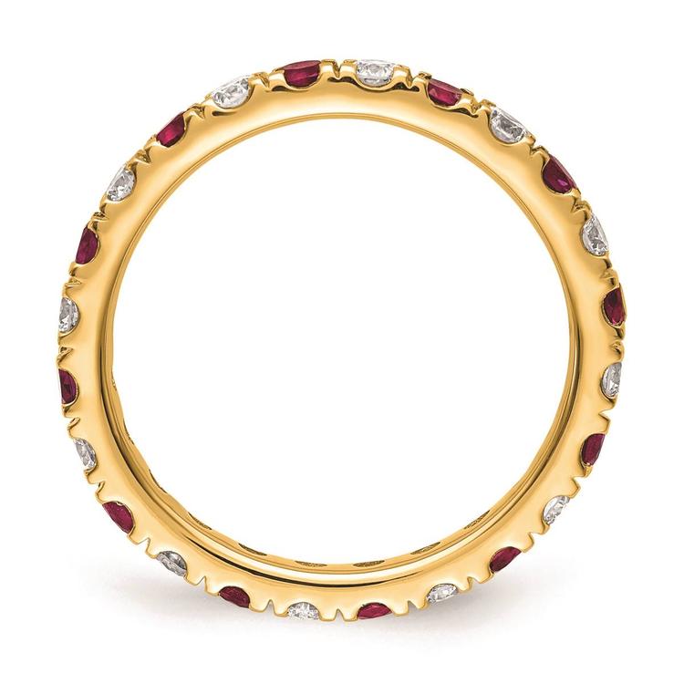 Pure Fire 14kt. Yellow Gold Lab Created Ruby Eternity Band