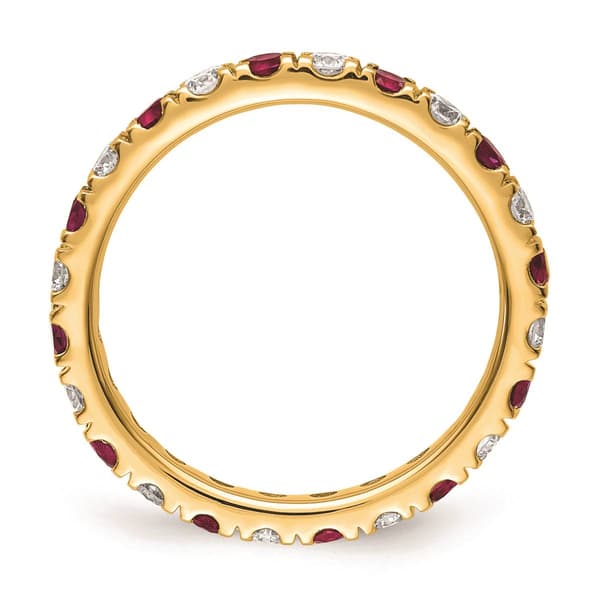 Pure Fire 14kt. Yellow Gold Lab Created Ruby Eternity Band